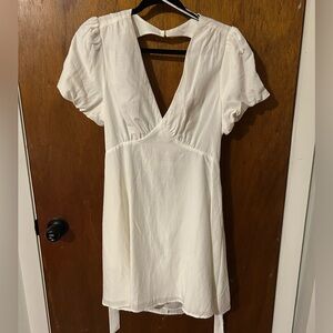 Lulu's white backless tie mini dress